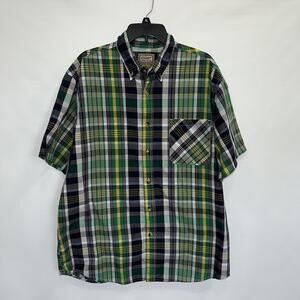 Schmidt Work Wear Button Up Adult XLT Mens Multicolor Short Sleeve Cotton Shirt